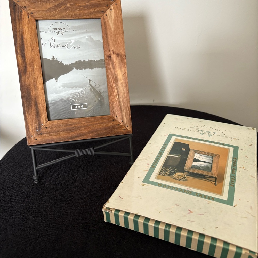Weston Gallery “Woodland Creek” Wood & Metal 4x6 Photo Frame NEW IN BOX